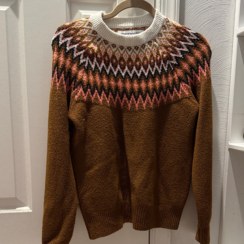 Amazon Essentials Multicolor Knit Sweater- used condition